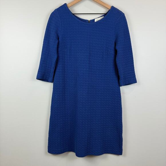 Ganni Anthropologie Lousa Shift Dress Women's Small Cobalt Blue Textured Knit - Picture 1 of 8